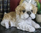 Lifelike Adorable Shih Tzu Dog At Rest With Glass Eyes Figurine Pet Pal Memorial