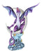 Night Voyager Purple Dragon Perching On Crescent Moon Stars And Clouds Figurine
