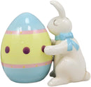 Ebros Rabbit Kissing Giant Egg Salt And Pepper Shakers Magnetic Figurine Set