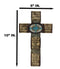 Rustic Western Christian Bible Verses Scriptures Turquoise Stones Wall Cross