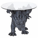 Faux Stone Medieval Gothic Prowling Dragon Sculptural Oval Coffee End Table