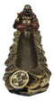 Hotei Lucky Fortune Buddha Maitreya Holding Prayer Beads Incense Holder Figurine