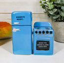 Old Fashioned Vintage Refrigerator And Kitchen Stove Salt And Pepper Shakers Set