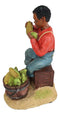 Ebros Vintage Black Americana History African American Boy Shucking Corn Statue 6"Tall
