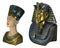 Large Egyptian Pharaoh King Tut And Queen Nefertiti Bust Statue Set Of 2 Decor