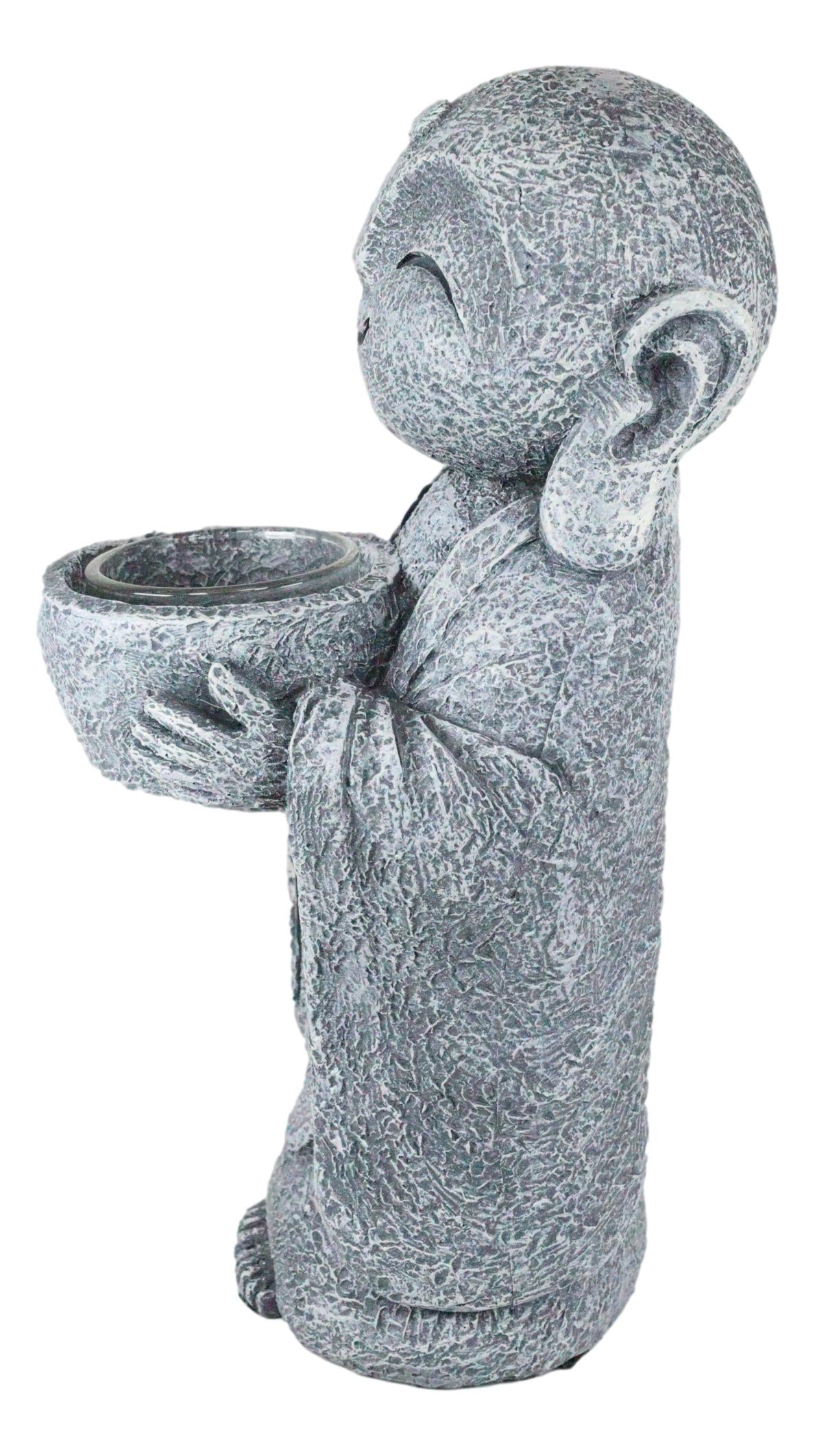 Ebros Feng Shui Zen Buddha Japanese Jizo Monk Tea Light Votive Candle Holder Figurine - Ebros Gift