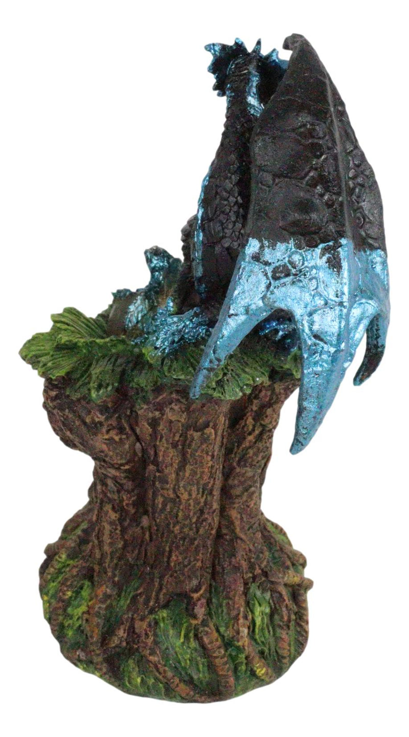 Ebros Blue Midnight Dragon Mother Guarding LED Translucent Egg Figurine Night Light