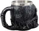 Ebros Dark Silver Immortal Skull Coffee Mug Demon Beer Stein Tankard  14oz