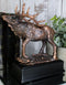 Large Wapiti Bull Elk Deer Rustic Bronze Electroplated Finish Statue With Base