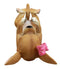 Ebros Female Pink Ribbon Tea Cup Chihuahua Wine Holder Bottle Caddy Figurine 10.25" Long