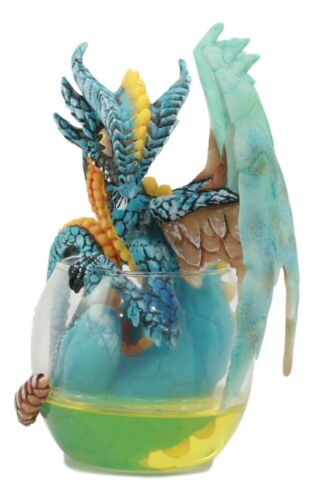 Ebros Drunken Whiskey Spirit Dragon Statue Medieval Renaissance Fantasy Decor Figurine - Ebros Gift