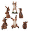Ebros Animal Farm Set of 6 Acrobatic Donkeys Figurines Miniature Donkey Statues