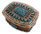 Southwest Boho Chic Navajo Vector Motif Turquoise Gems Decorative Jewelry Box