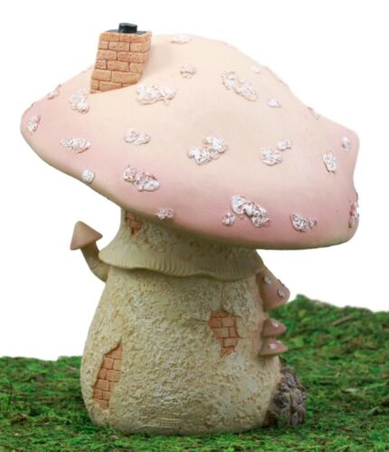 Ebros Gift Enchanted Fairy Garden Miniature Pink Mushroom House Figurine 7.5"H Do It Yourself Ideas For Your Home - Ebros Gift
