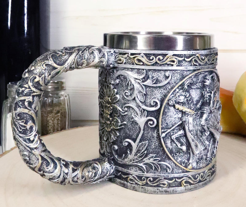 Ebros Medieval Knight Of The Cross Charging On Cavalry Horse Coffee Mug 14 Ounce