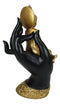 Feng Shui Golden Fire Buddha Gautama Meditating On Black Mudra Hand Figurine