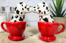 Kissing Dalmatian Dogs in Tea Cup 3.5'' Tall Magnetic Salt and Pepper Shakers