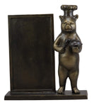 Ebros Aluminum Whimsical Black Bear with Chef Hat Standing by A Menu Board Statue 12.5" Tall Rustic Western Cottage Cabin Lodge Bears Home Kitchen and Dining Countertop Table Decor Sculpture