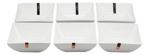 Ebros Pack Of 6 Kitchen And Dining Modern Contemporary Design Porcelain Square Bowls 18 Ounces 5.25"Dia Restaurant Supply Grade Dishwasher And Microwave Safe Perfect For Appetizers Dipping Sauces Soup