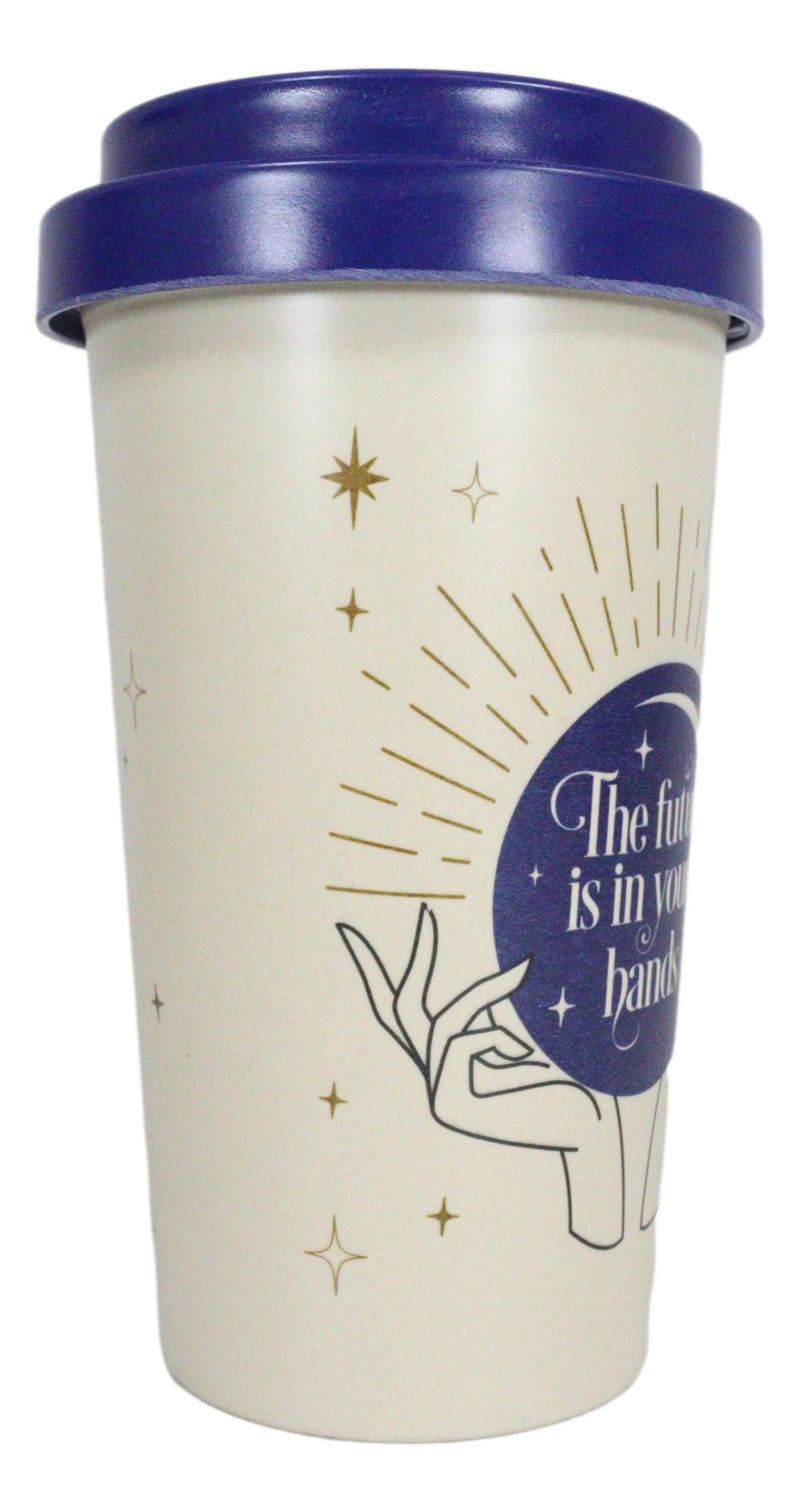 Fortune Teller Psychic Scrying Ball Palm Hands Travel Mug Cup W/ Lid And Sleeve