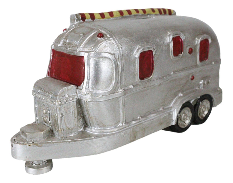 Western Vintage Country Silver Camper Caravan RV Money Coin Piggy Savings Bank