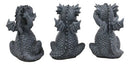 Whimsical Dragon Hatchlings See Hear Speak No Evil Baby Dragons Statue Set Of 3