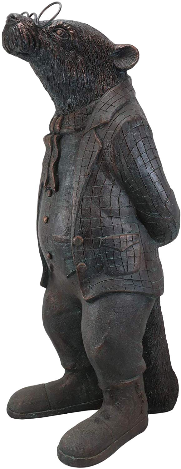 Ebros Gift Large Whimsical Genius Professor Einstein Mole with Glasses Garden Statue 26.25" Tall Resin in Aged Bronze Finish Rustic Fairy Tale Moles Patio Pool Lawn Outdoors Decorative Sculpture