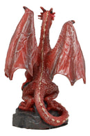 Ebros Whimsical Red Lava Dragon Climbing On Volcanic Rock Statue 4.25" Tall Dungeons and Dragons Legends Fantasy Home and Garden Accent Decor Sculpture Medieval Renaissance Figurine Collectible