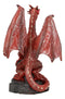 Ebros Whimsical Red Lava Dragon Climbing On Volcanic Rock Statue 4.25" Tall Dungeons and Dragons Legends Fantasy Home and Garden Accent Decor Sculpture Medieval Renaissance Figurine Collectible