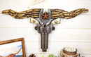 Rustic Western Longhorn Cow Skull With Horseshoe Star Bullet Casings Wall Decor