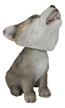 Wildlife Cries of The Night Moon Dance Howling Gray Wolf Pup Bobblehead Figurine