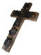 Rustic Western Forest Black Bears Faux Wooden Tree Wall Cross Decor 14" H
