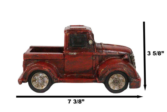 Rustic Classic Old Fashioned Country Farmhouse Red Pickup Work Truck Figurine
