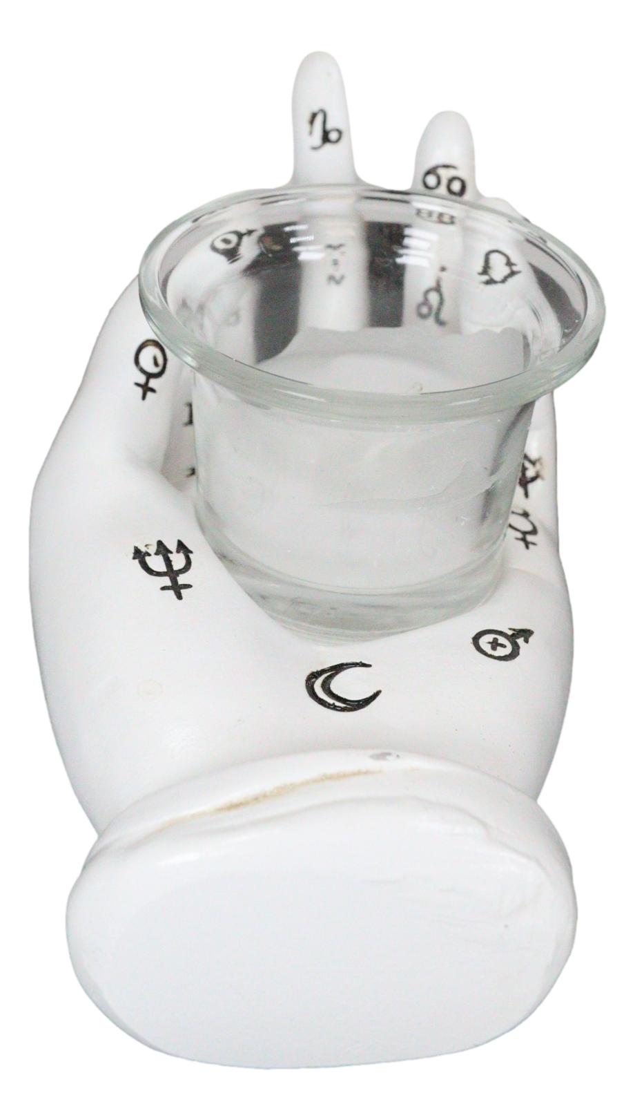 Psychic Fortune Teller Chirology Palmistry Hand Palm Votive Candle Holder Decor