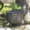 Cast Iron Occult Wicca Pentagram Star In Circle Cauldron With Handle and Lid