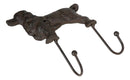 Pack Of 2 Cast Iron Whimsical Rustic Faithful Labrador Dog 2-Peg Wall Hook Decor