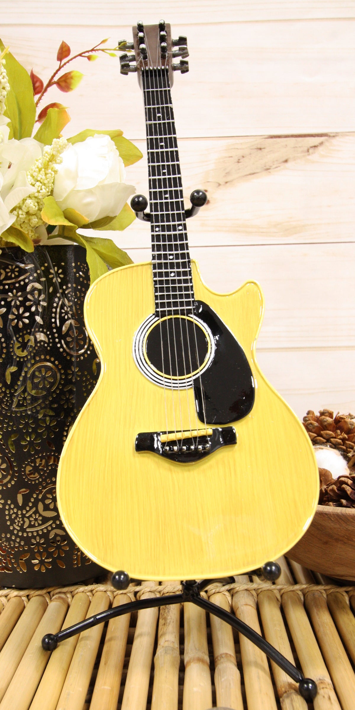14"H Acoustic Guitar With Stand Boys Girls Children Money Coin Piggy Bank Decor