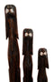 Balinese Wood Handicraft 3 Feet Large Silvered Ears Canine Hound Dog Set Statue