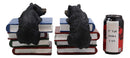 Ebros Rustic Wildlife Bear Cubs Climbing Stack Of Books Bookends 2 Figurine Set