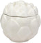 Ebros 6"D Ceramic White Artichoke Condiments Container With Lid Dipping Sauce