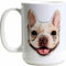 Ebros Gift I Love French Bulldogs Mug Ceramic Coffee Mug 15 ounces Capacity 4.5"