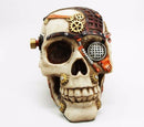 Steampunk Painted Gear Clockwork Skull Cyborg Decorative Jewelry Box Figurine