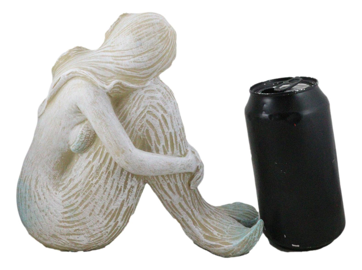 Ebros Nautical Goddess Mermaid Maiden Resting Decorative Crushed Glass Art Figurine 7.75"H