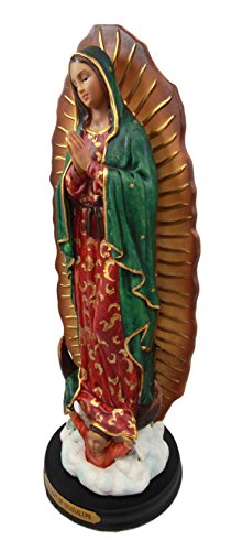 Ebros Gift Our Blessed Virgin Lady of Guadalupe Holy Mother Catholic Divinity Figurine 12" H with Brass Plate Base