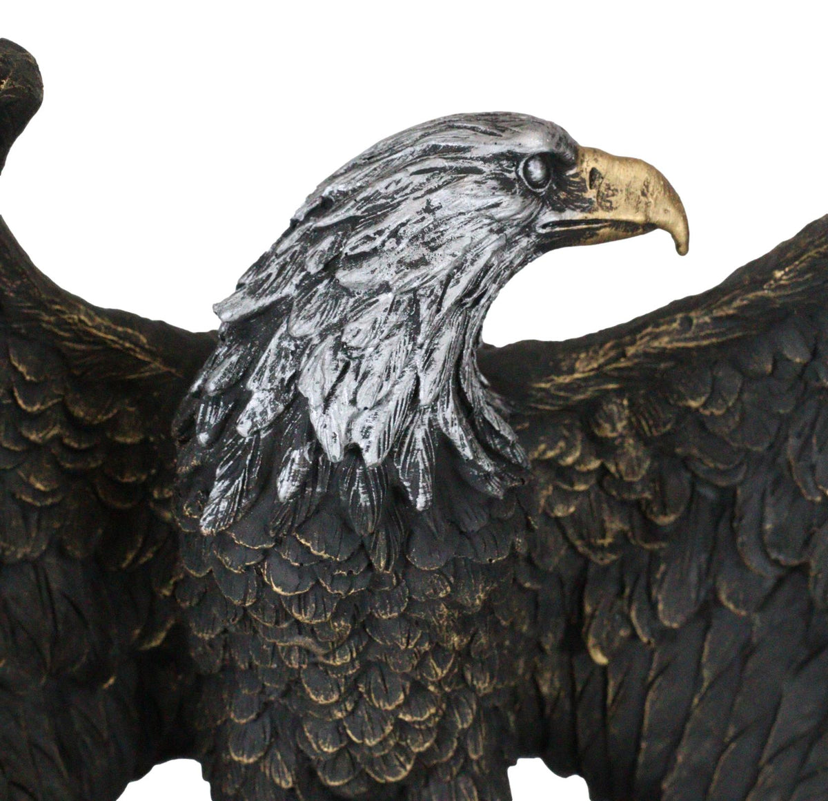 American Patriotic Large Bald Eagle Perched On Rocky Cliff Resin Figurine 10"H - Ebros Gift