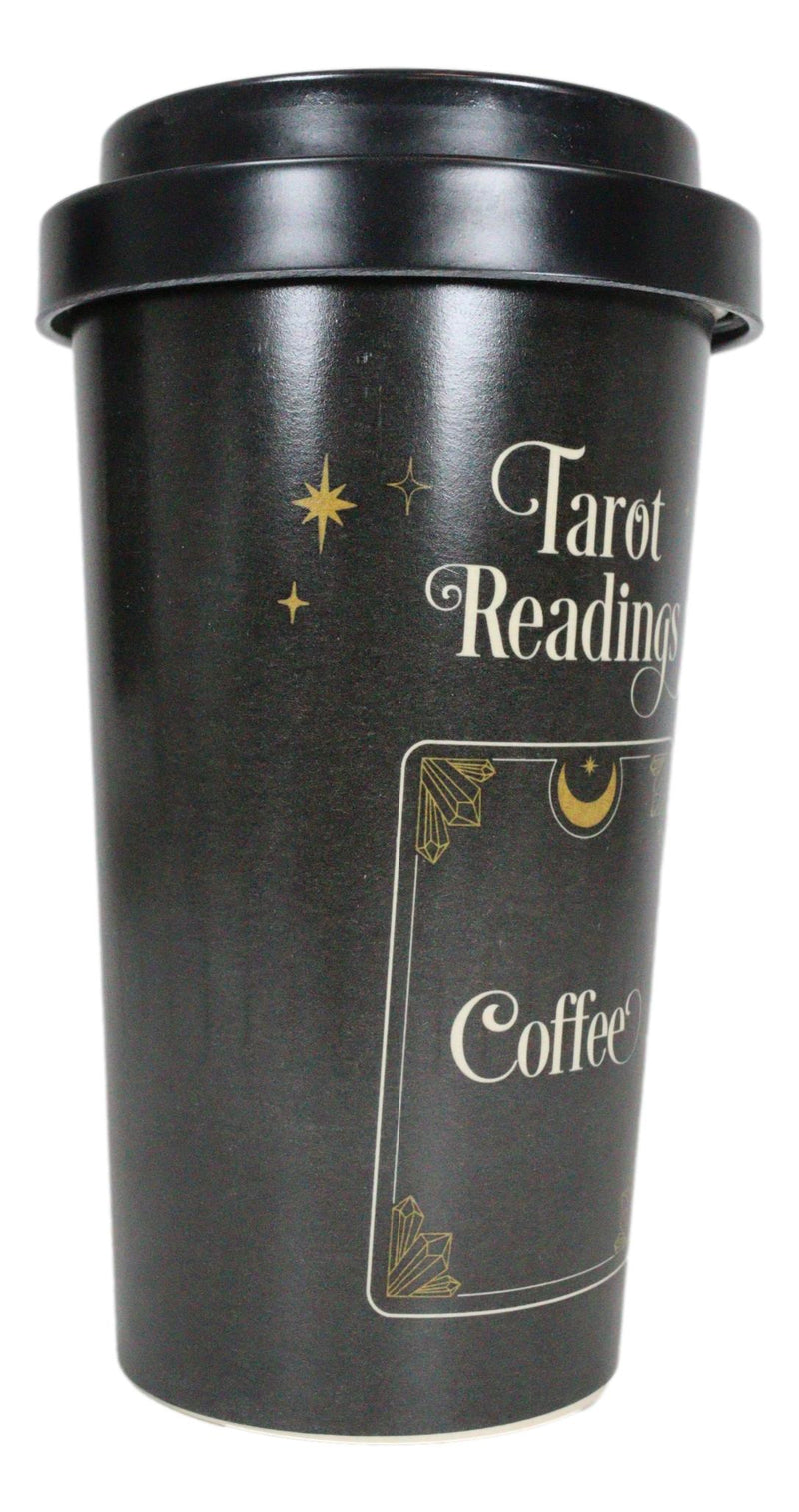 Wicca Psychic Tarot Readings Coffee Card Bamboo Travel Mug Cup W/ Lid And Sleeve