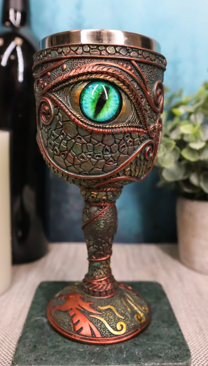 Wizard's Alchemy Eye Of The Dragon Wine Goblet Chalice 7oz Sauron Decor Figurine