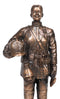 Fire Fighter Civil Service Firewoman With Helmet and Axe On Trophy Base Statue