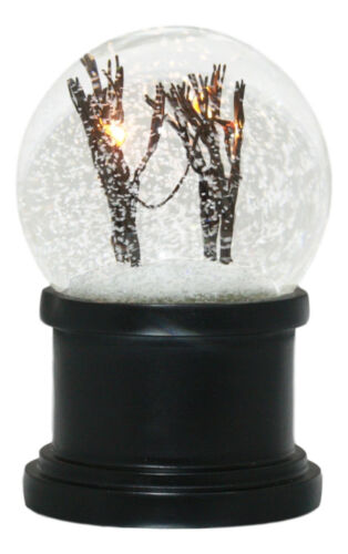 Windy Christmas Snow Winter Trees Night Scene Light Up Snow Water Globe With Fan