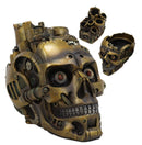 Ebros Steampunk Skull Decorative Box Skull Bowl Jewelry Trinket Storage Stash